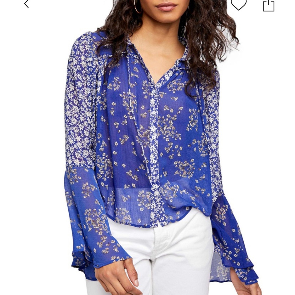 Free people Serena printed blouse new with tags